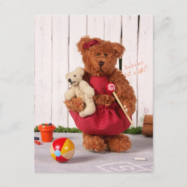 Cartão Postal Ursos Dinky: Menina (Frente)