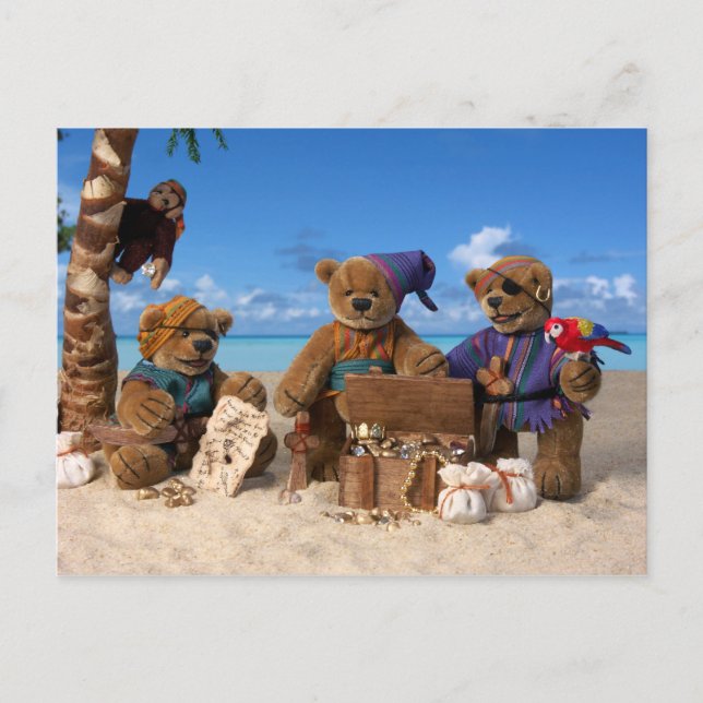 Cartão Postal Ursos Dinky: Pequenos Piratas (Frente)