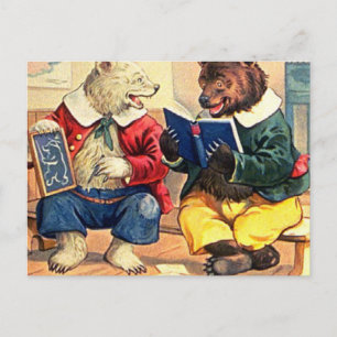 Cartão Postal Ursos Mantidos na Escola