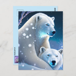 Cartão Postal Ursos no inverno, Posto