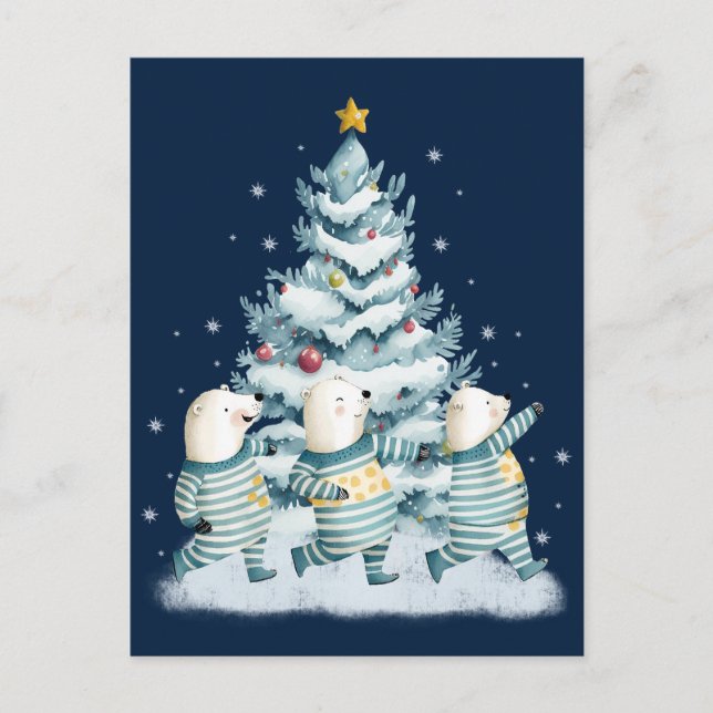 Cartão Postal Ursos Polares De Cor Da Água Cúbica (Frente)