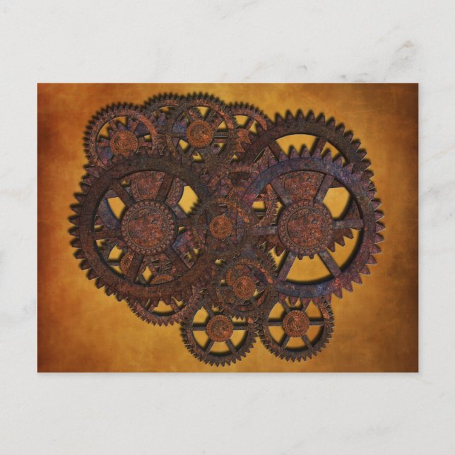 Cartão Postal Ursos Rusty Steampunk (Frente)