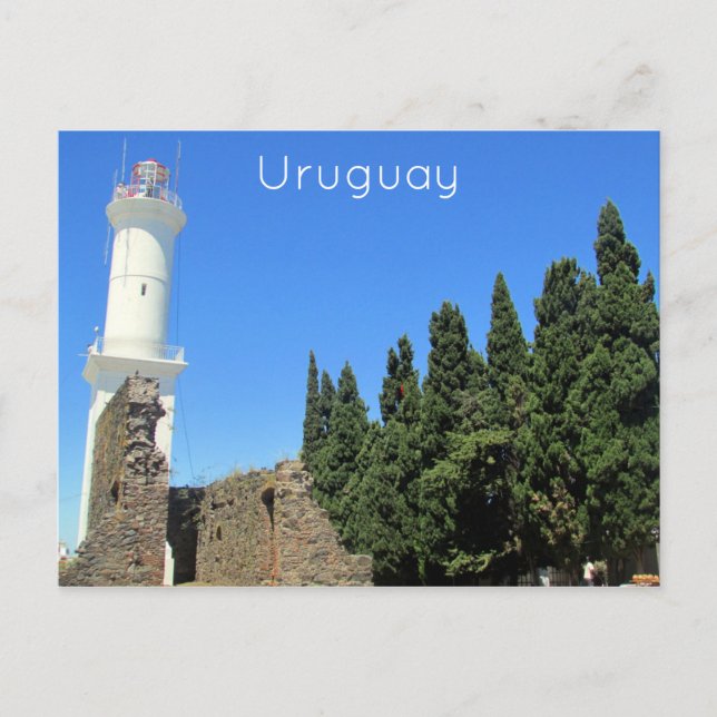 Cartão Postal uruguay de farol de colônia (Frente)