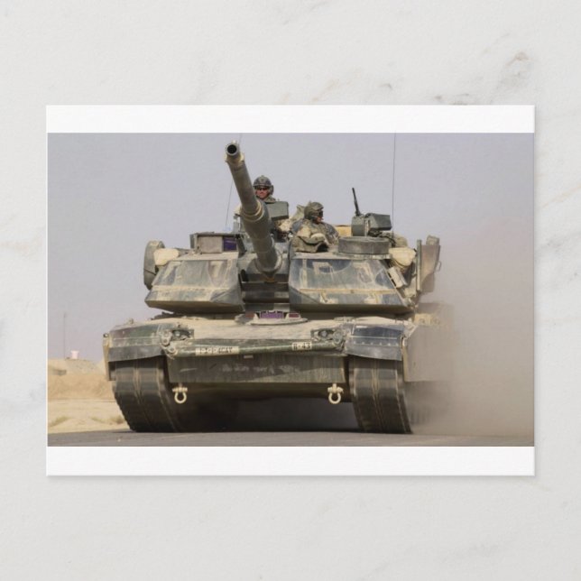 Cartão Postal US_Army_M1A1_Abrams_main_Batt_ tanque (Frente)
