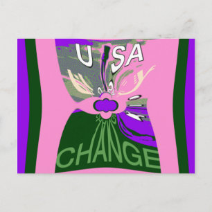 Cartão Postal USA Change Art Impressão