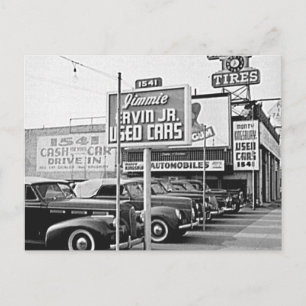 Cartão Postal Usado Carro Lot Vintage Hollywood California