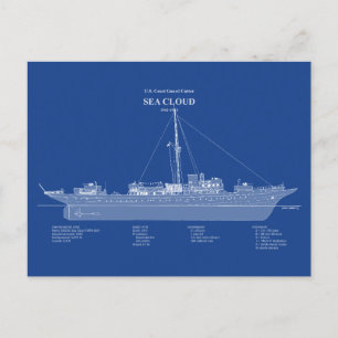 Cartão Postal USCG Cutter Sea Cloud wpg-284 - ABD