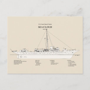 Cartão Postal USCG Cutter Sea Cloud wpg-284 - SBD