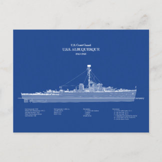 Cartão Postal USCG USS Albuquerque PF- 7 - ABD
