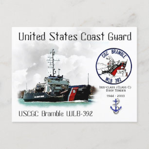 Cartão Postal USCGC BRAMBLE WLB-392 BUOY TENDER-a