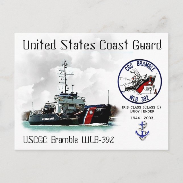 Cartão Postal USCGC BRAMBLE WLB-392 BUOY TENDER-a (Frente)