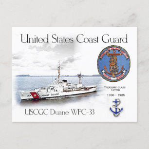 CARTÃO POSTAL USCGC DUANE WPC-33 CUTTER