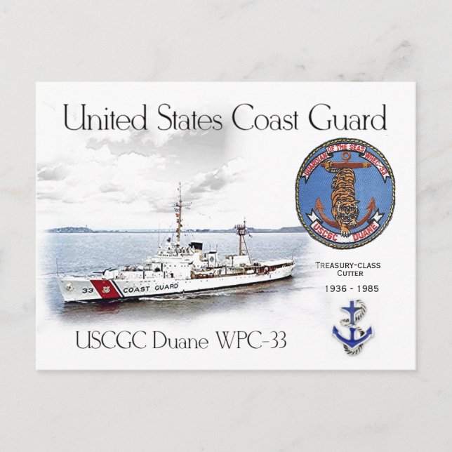 CARTÃO POSTAL USCGC DUANE WPC-33 CUTTER (Frente)