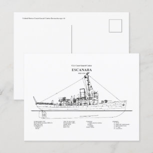 Cartão Postal USCGC Escanaba wpc-77 - BD