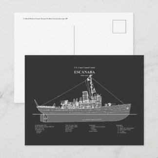 Cartão Postal USCGC Escanaba wpc-77 - PD