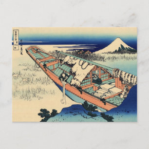 Cartão Postal Ushibori na província de Hitachi (por Hokusai)