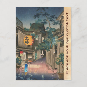 Cartão Postal Ushigome Kagurazaka Tsuchiya Koitsu shin hanga
