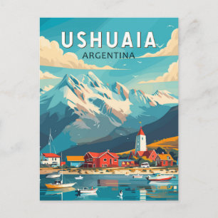 Cartão Postal Ushuaia Argentina Viagem Art Vintage