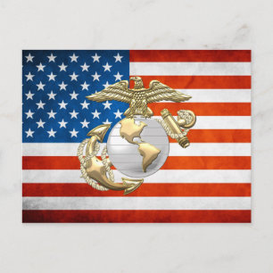 Cartão Postal USMC Eagle, Globe & Anchor (EGA) [3D]