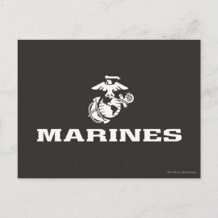 Cartão Postal USMC Logo Stacked - White