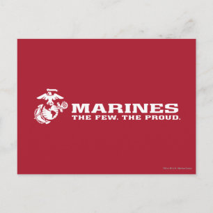 Cartão Postal USMC O pequeno logotipo orgulhoso - Branco