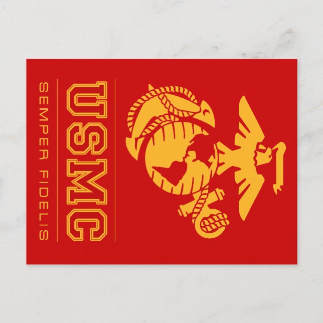 Cartão Postal USMC Semper Fidelis [Semper Fi] (Frente)