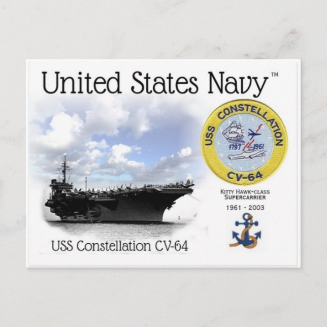 Cartão postal USS CONSTELLATION CV- 64 AIRCRAFT (Frente)