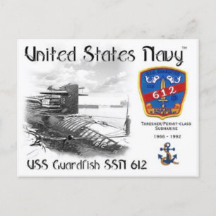 Cartão Postal USS GUARDFISH SSN-612 POSTCARD z