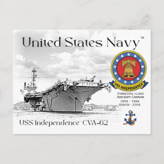 Cartão Postal USS INDEPENDENCE CVA-62 CARRIER Postcard
