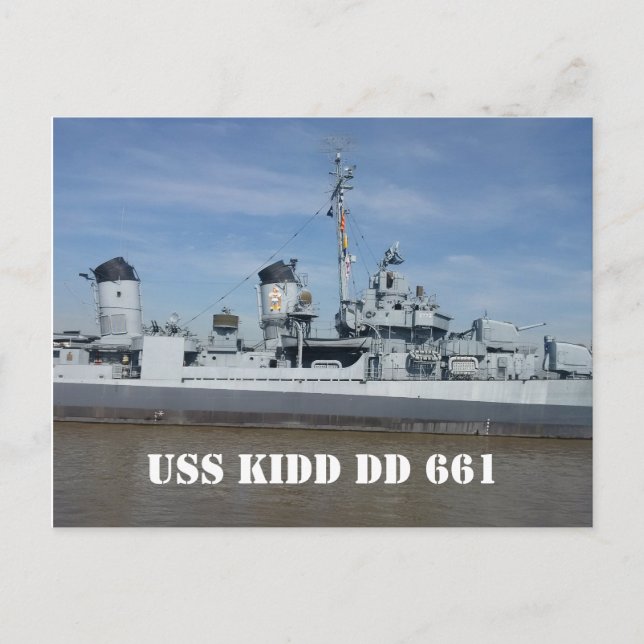 Cartão postal USS KIDD DD 661 (Frente)