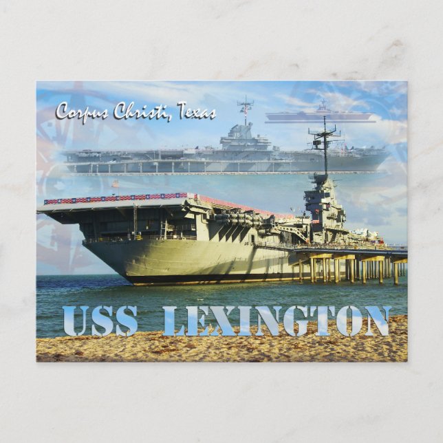 Cartão Postal USS Lexington (CV-16), Corpus Christi, Texas (Frente)