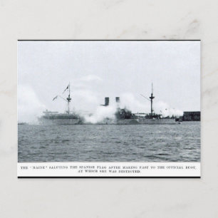 Cartão Postal USS Maine no porto de Havana