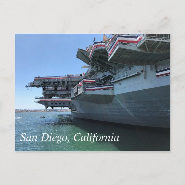 Cartão Postal USS Midway em San Diego, Califórnia (Frente)