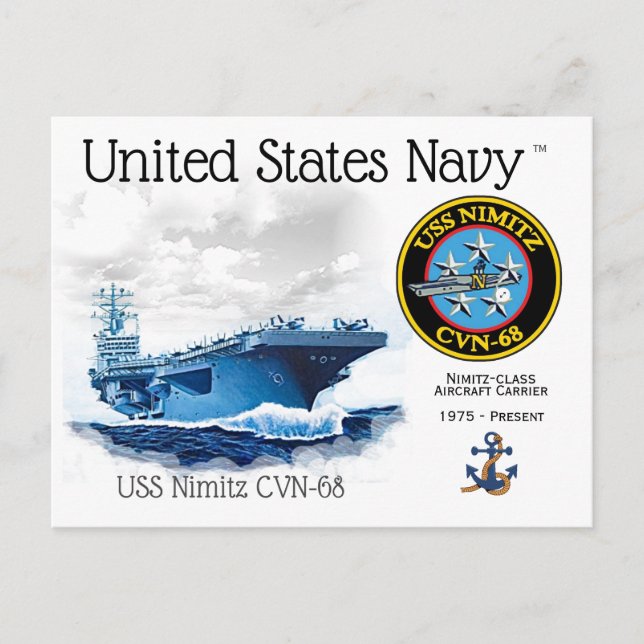 Cartão Postal USS NIMITZ CVN- 68 AIRCRAFT CARRIER - Cartão-posta (Frente)