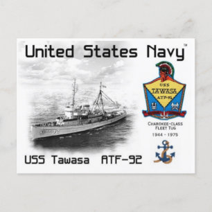 CARTÃO POSTAL USS TAWASA ATF-92 FROTA TUG