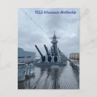 Cartão Postal USS Wisconsin Battleship