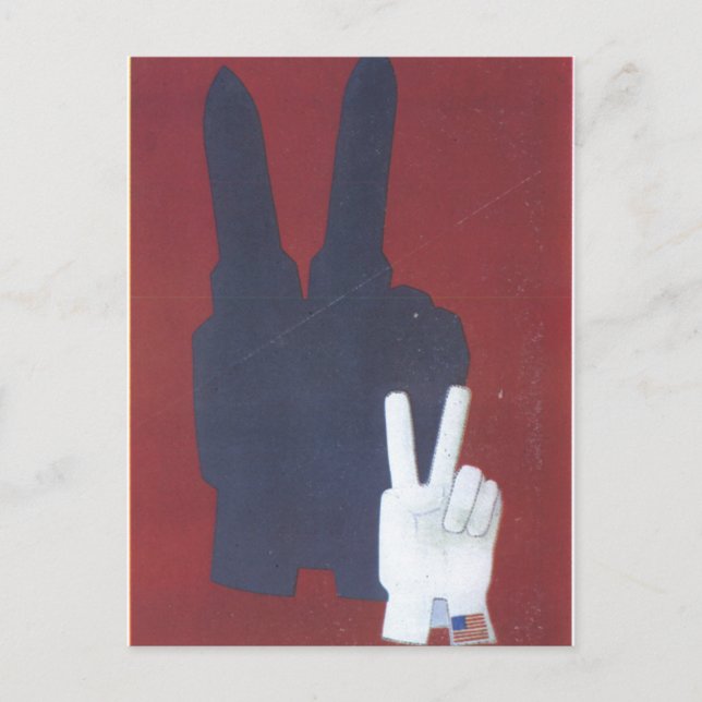 Cartão Postal USSR CCCP Guerra Fria União Soviética de Propagand (Frente)