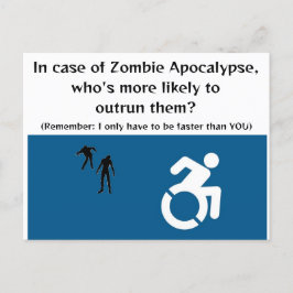 Cartão Postal Usuário de cadeira de rodas escapa no Zombie Apoca