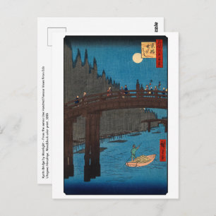 Cartão Postal Utagawa Hiroshige - Ponte de Kyoto pela Lua