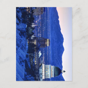 Cartão Postal Utah Capitol E Montanhas Oquirrh Winter Sunset