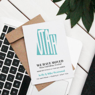 Cartão Postal UTAH Mudamos novo endereço Novo lar