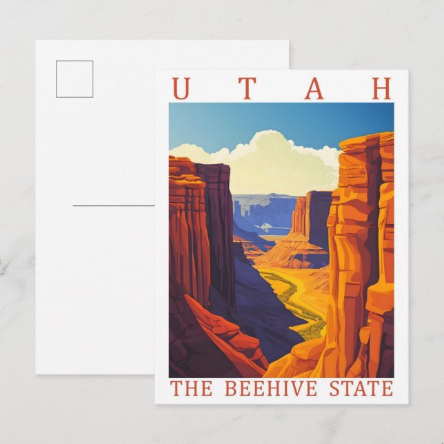 Cartão Postal Utah, o Estado de Beehive EUA, Viagem Place (Frente/Verso)