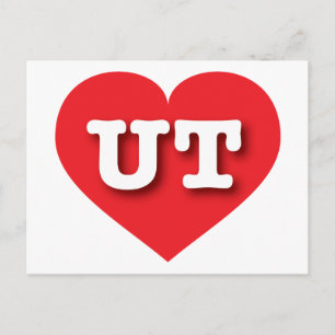 Cartão Postal Utah Red Heart - Eu amo UT
