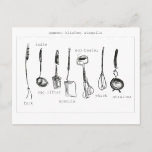Cartão Postal Utensílios de cozinha