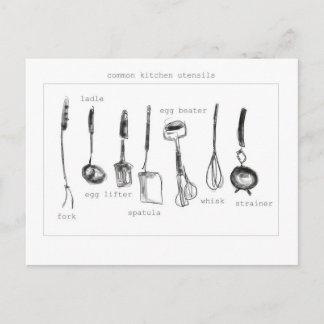Cartão Postal Utensílios de cozinha