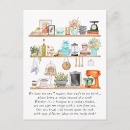 Cartão Postal Utensílios de Cozinha Aquarela Chá de Panela Recei