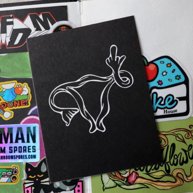 Cartão Postal Útero do Dedo do Meio Pró-escolha (Criador carregado)