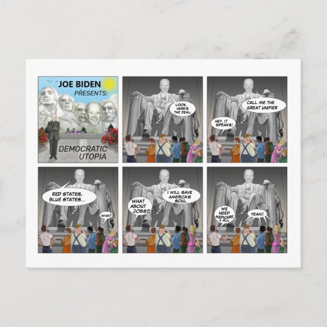 Cartão Postal Utopia Democrata de Joe Biden (Frente)