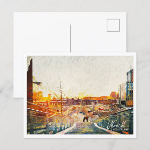 Cartão Postal Utrecht Países Baixos Belo Paisagem Petrolífera