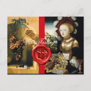 CARTÃO POSTAL UVAS DE VINHA ANTIGAS E VINHO , SELADO COM CERA VE